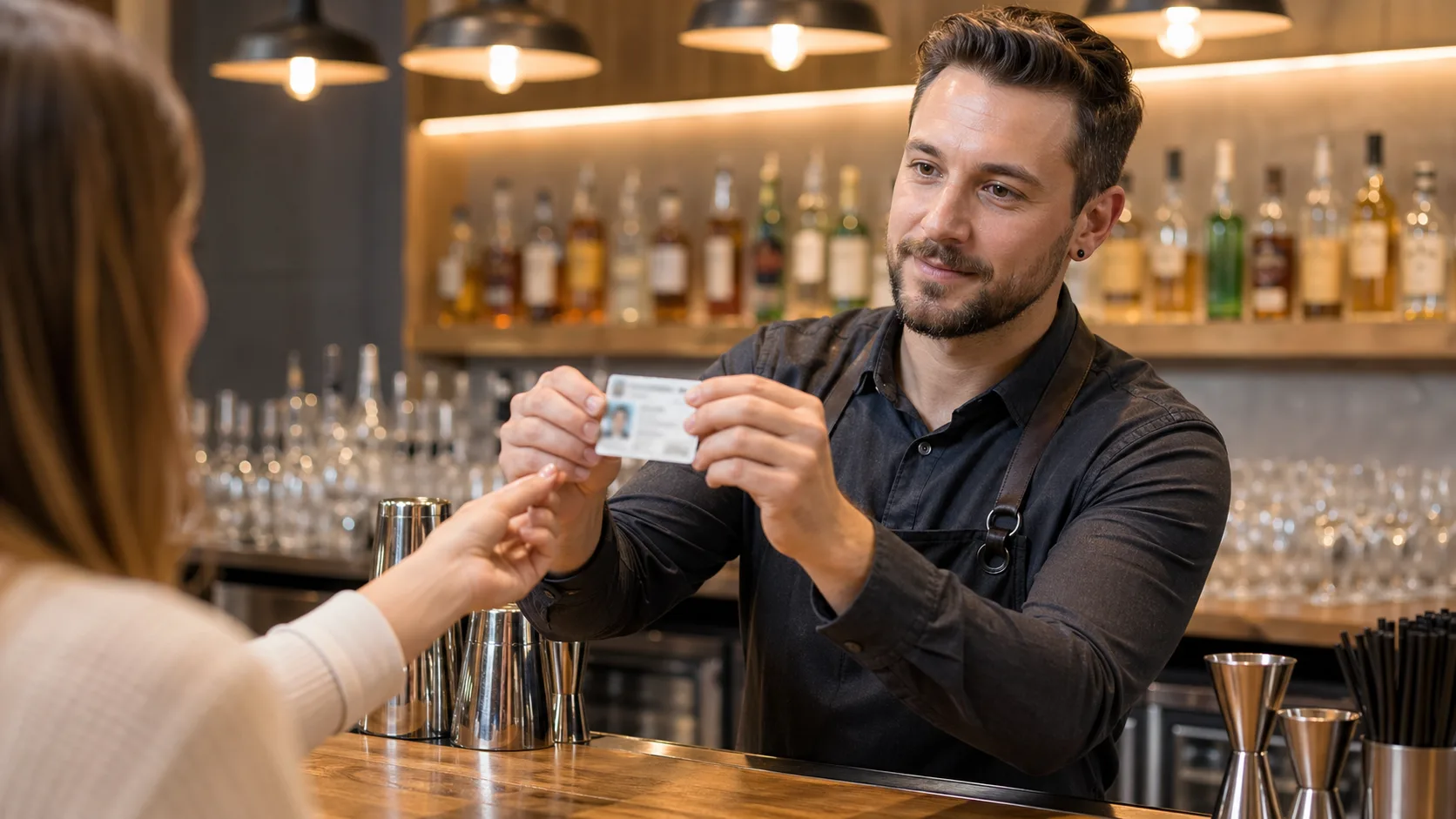 Bartender in a South Carolina bar where alcohol server training penalties apply