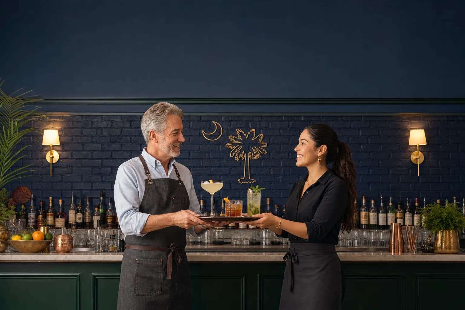 Restaurant manager discussing South Carolina alcohol compliance training with staff